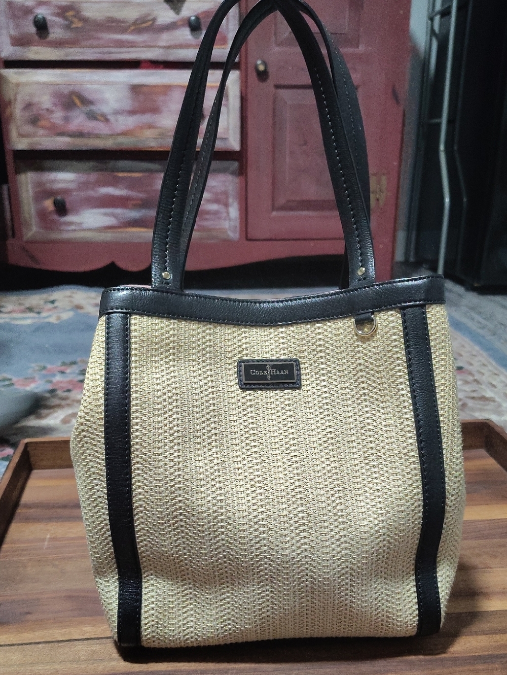 Cole Haan Woven Raffia Bag